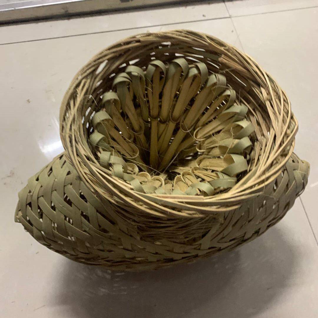 手工竹编捕鱼螃蟹竹篓制品复古怀旧装饰物件竹编