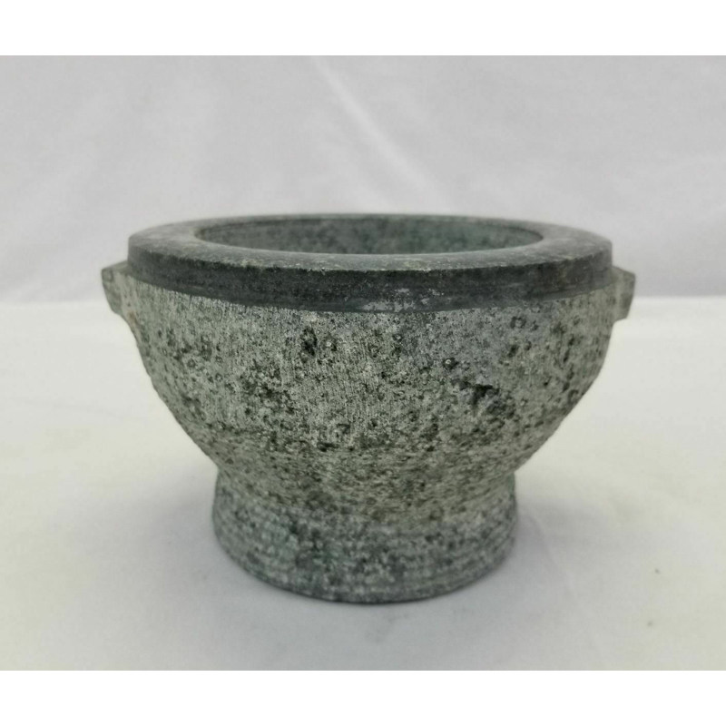 出口美国花岗岩石臼双耳臼研钵石碗厨房用具蒜臼窑子家居装饰剥蒜器