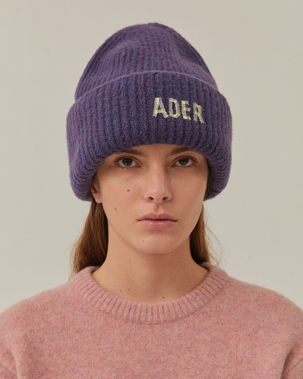 帽子ader折纸拼接logo印花卷边百搭保暖冷帽帽子