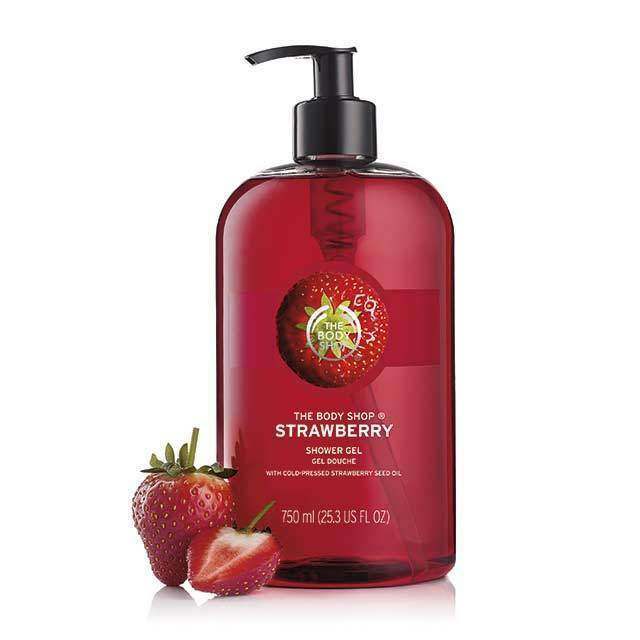 thebodyshop美体小铺辣木花西橄榄草莓沐浴露750ml沐浴露