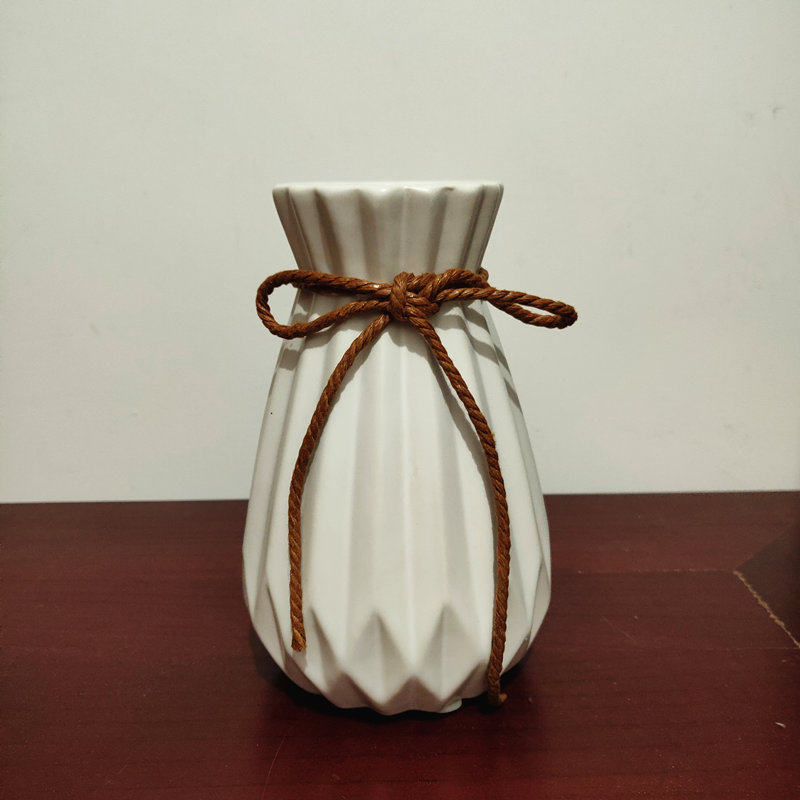 花瓶摆放陶瓷塑料仿真玫瑰纸藤皱纹丝带花都花瓶