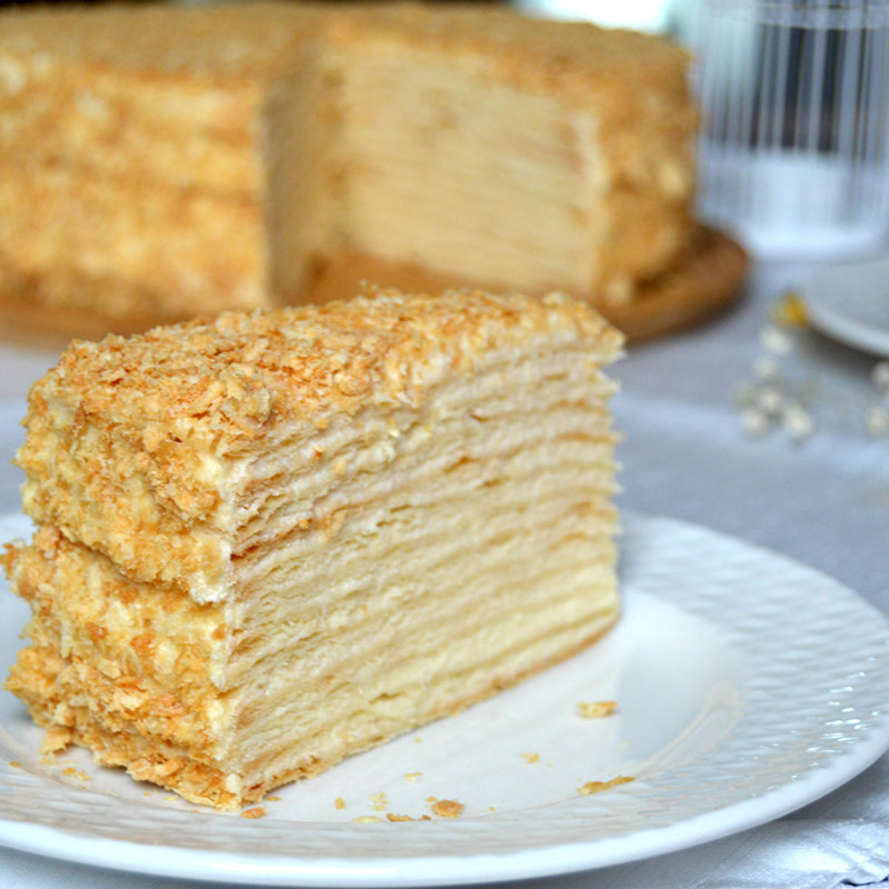 正宗俄罗斯风味提拉米苏蜂蜜果味奶油千层生日蛋糕6寸传统西式糕点