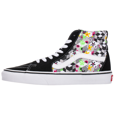 范斯vans几何花卉女鞋高帮防滑耐磨vn0a32qg3xr板鞋