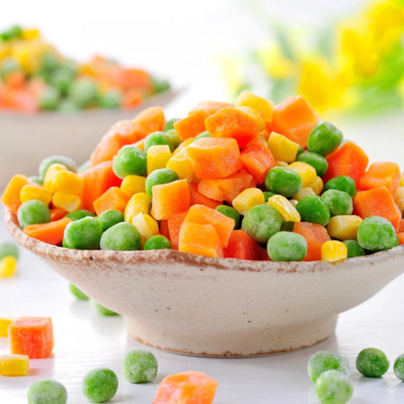 美式杂菜青豆玉米胡萝卜粒新鲜三色什锦蔬菜速冻冰冻扬州炒饭配料