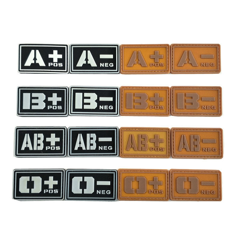 一件pvc血型章夜光功能魔术贴章美式ab血型战术士气章