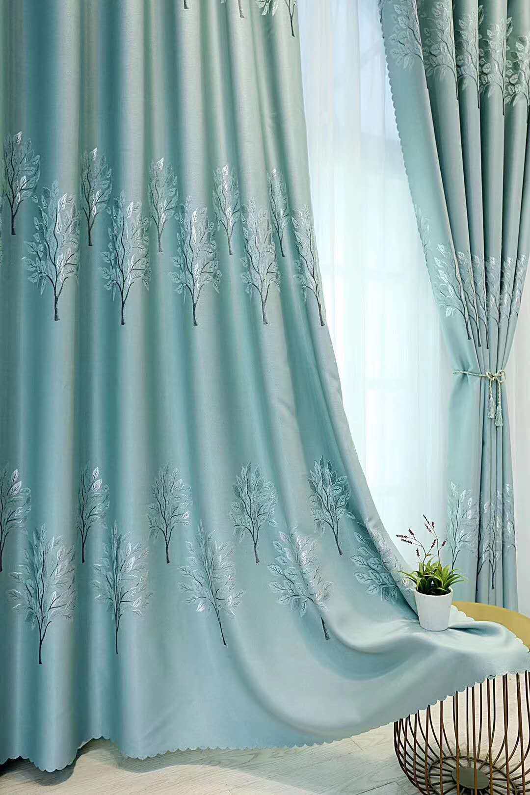 窗帘布2020流行新款卧室简约现代北欧客厅遮光定制窗帘