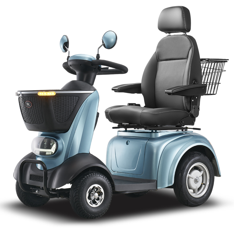 健步丽景四轮电动车老人老年休闲车残疾人助力双人智能自动磁刹车