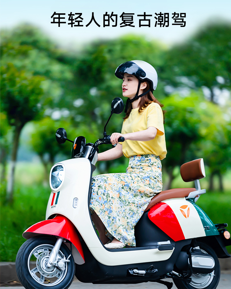 雅迪电动车领跑m3石墨电池龟王女士时尚轻便电动轻便摩托车
