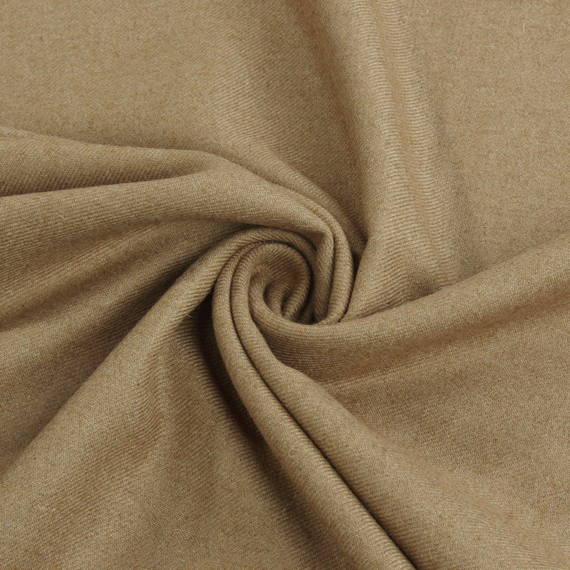 日本订单小众格调驼色斜纹羊毛精纺面料布料海绵垫