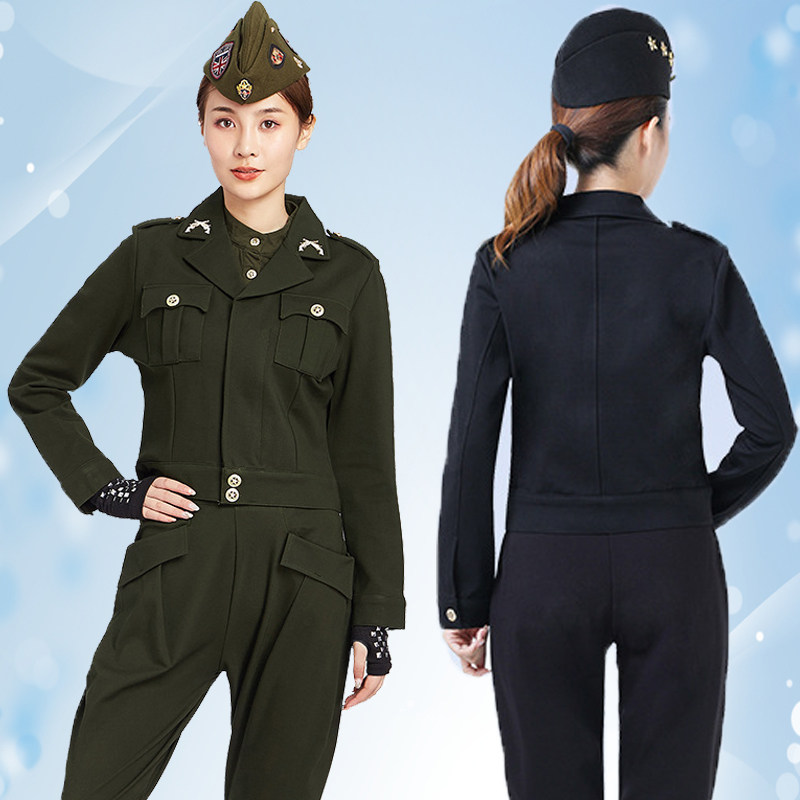 秋冬大码水兵服装套装演出服国军统特工服哈伦休闲运动套装
