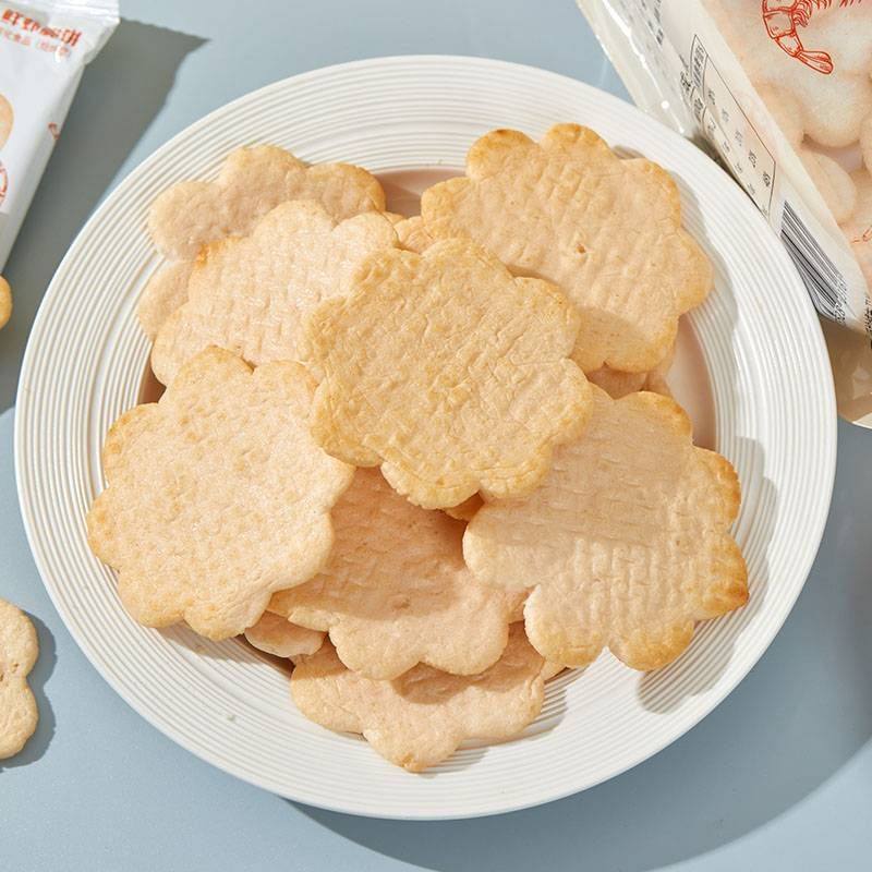 辰颐物语鲜虾脆饼虾片薄脆食品饼干即食解馋薄脆饼干