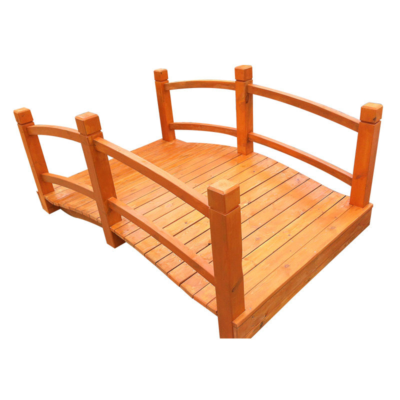 户外防腐木木桥拱桥小桥碳化木景观桥庭院小木桥花园实木木桥定制