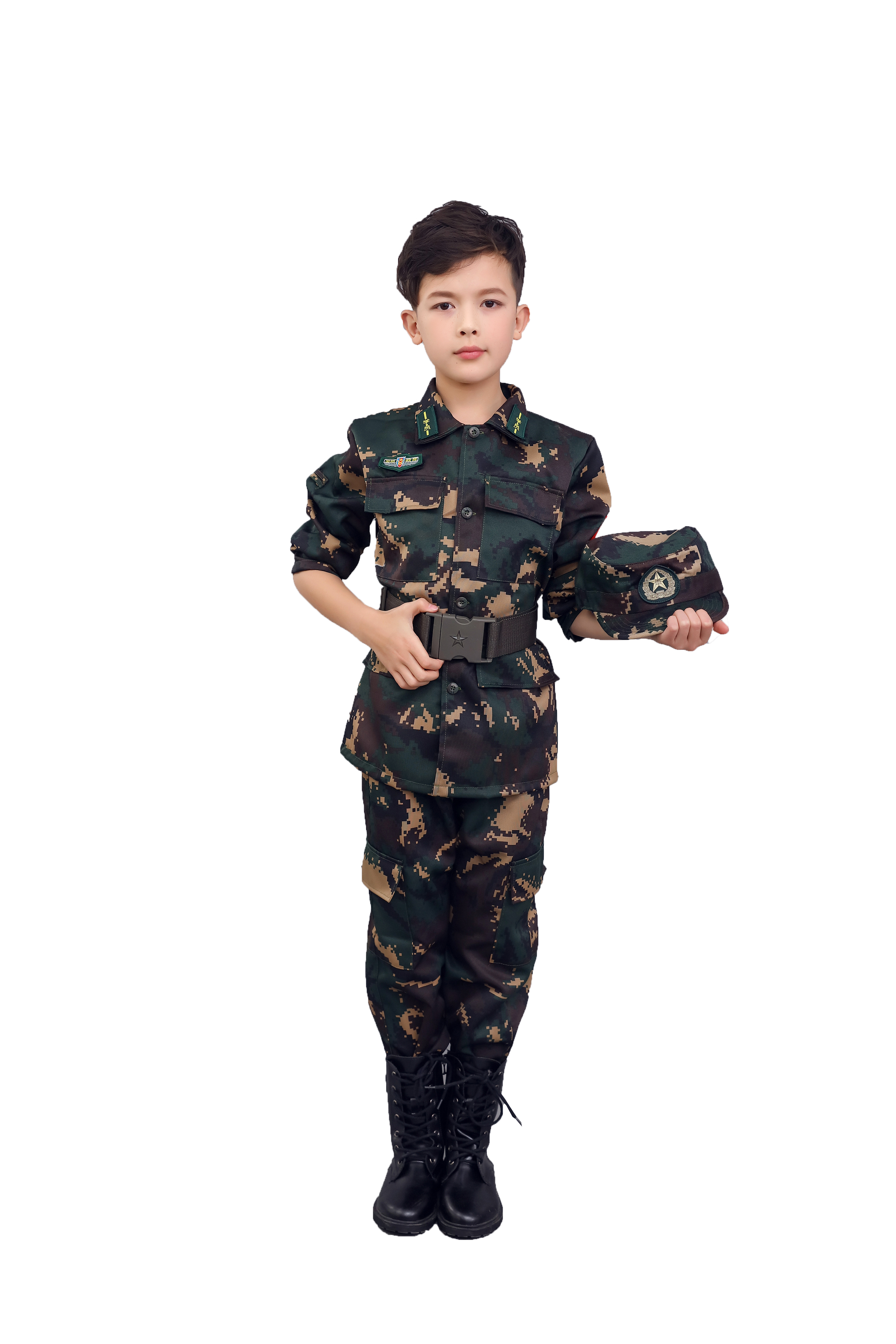 儿童迷彩服男童野战特种兵套装中小学生军训服军装短袖2018夏新款
