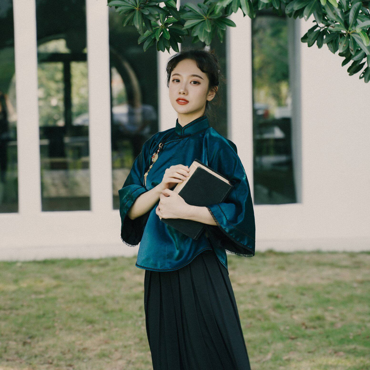 限时赏味原创民国复古宽松斜襟旗袍盘扣短衫孔雀旗袍