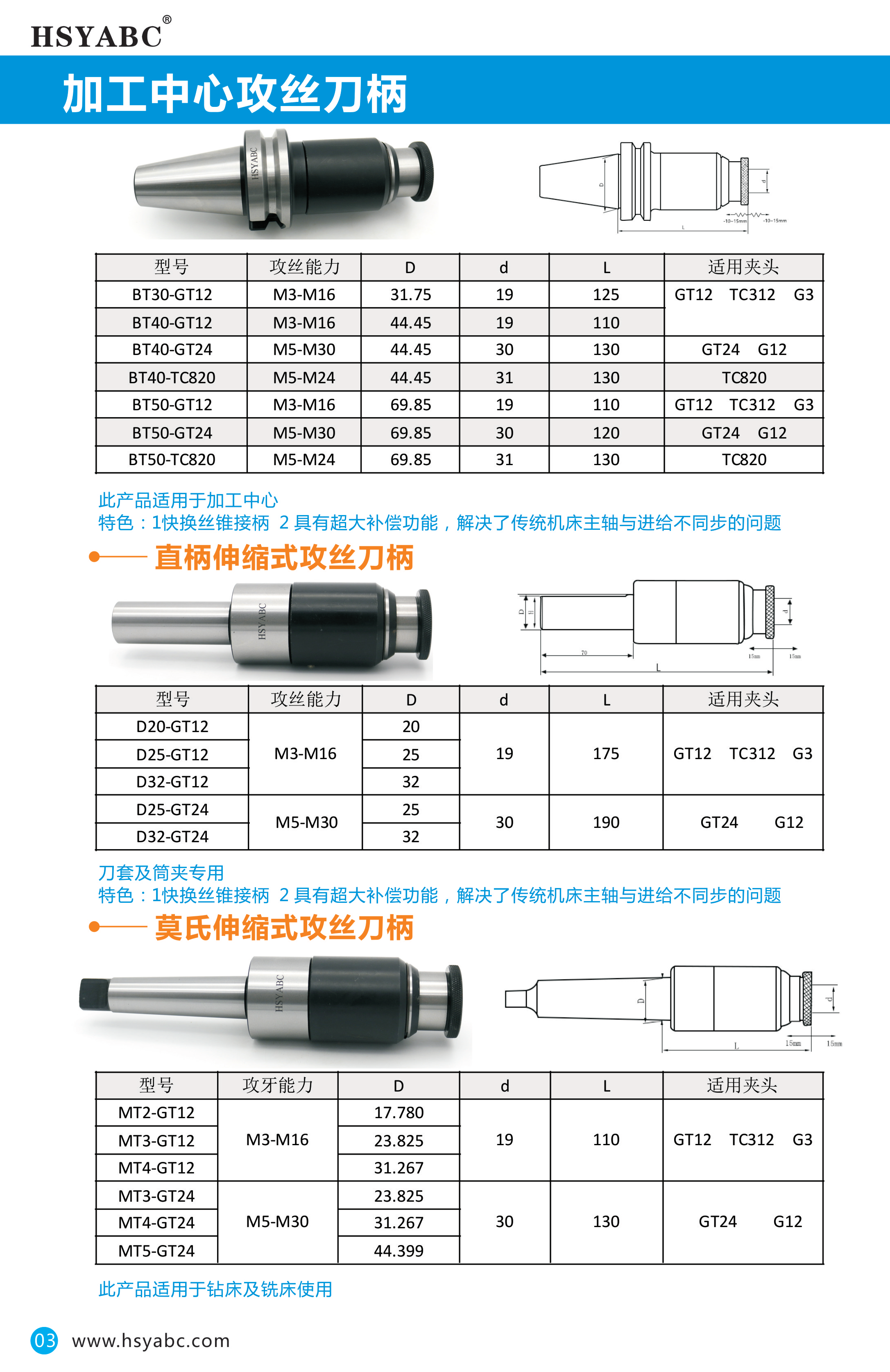 攻丝刀柄过载保护攻丝夹头bt30/40/50-gt12/24浮动可伸缩数控刀柄