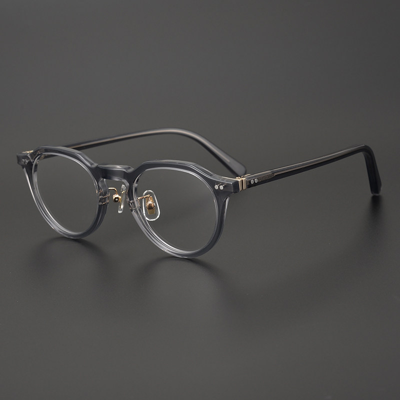 小众果冻质感板材日本灰色异形眼镜镜框手工眼镜架