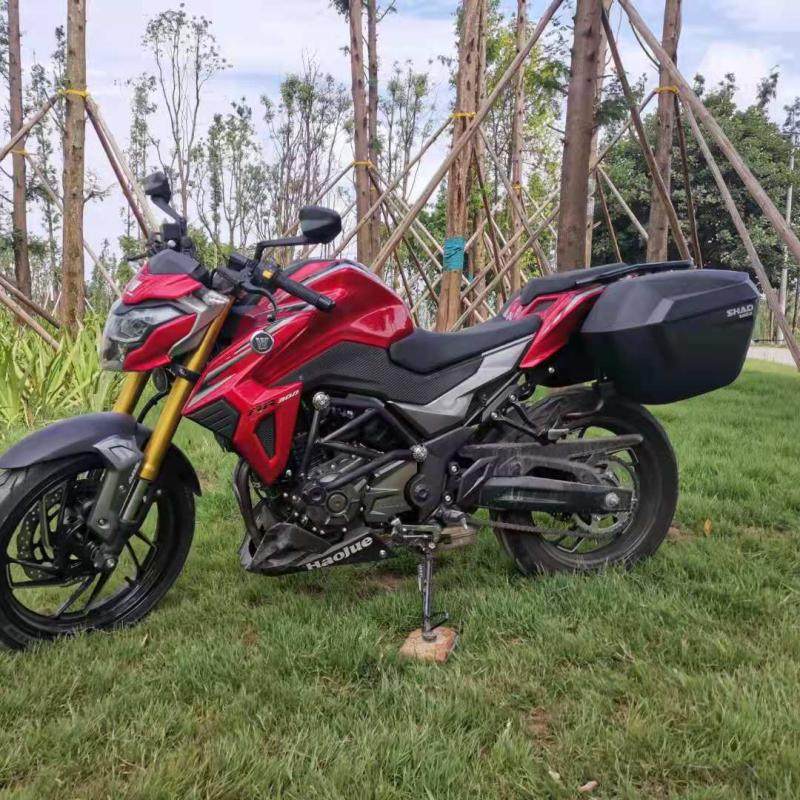 改装适用于豪爵dr300竞技保险杠货架三箱尾箱支架摩托车保险杠