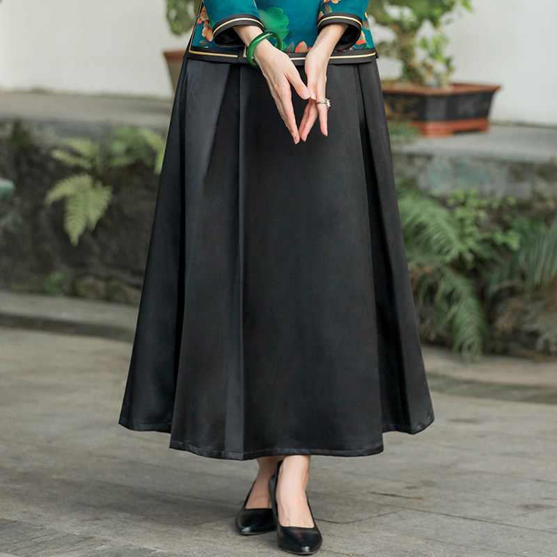 百搭半身裙长款2021春夏新款改良时尚搭配旗袍半身裙