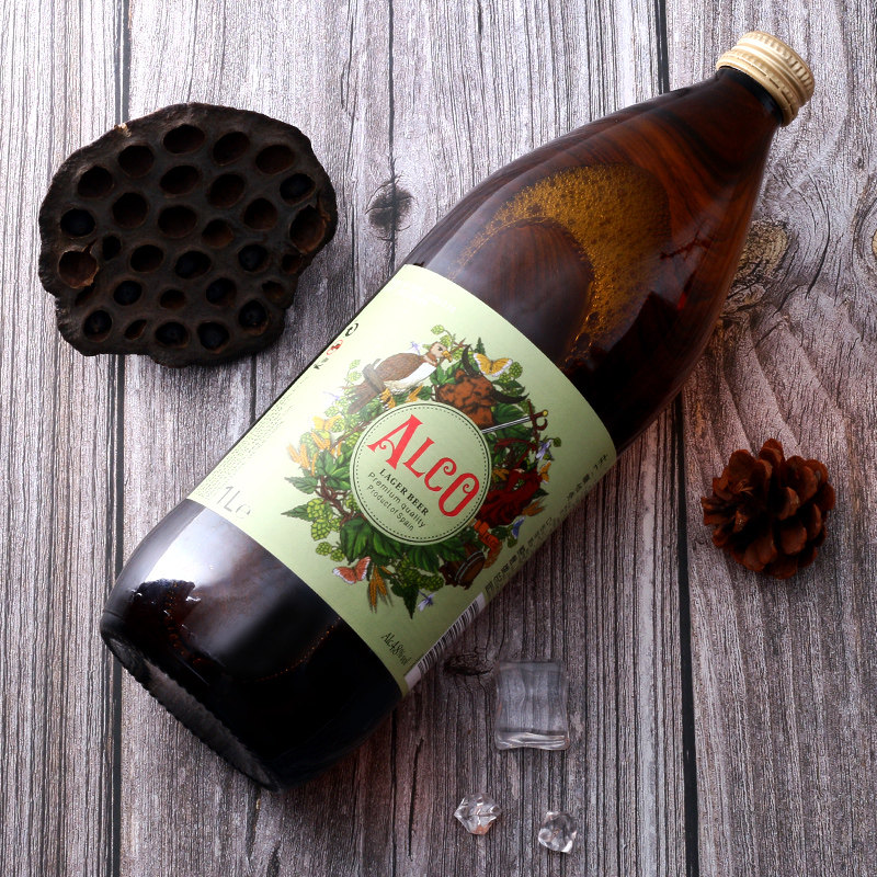 西班牙原装进口阿尔寇酿造拉格小麦黄啤大容量白啤酒1l6瓶装临期