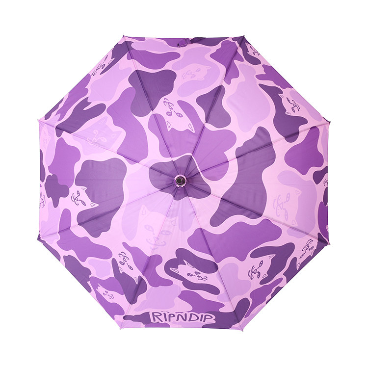 官方正品紫色迷彩ripndip20awumbrella主题元素素印其他服饰配件