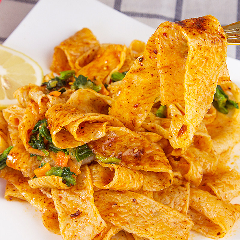 面皮凉皮皮宽顶大红油速食泡面方便油炸干拌方便面