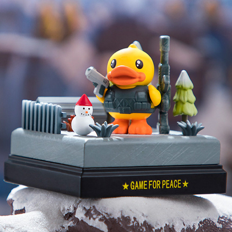 萌奇bduck授权和平精英小黄鸭盲盒天降潮鸭吃鸡手办