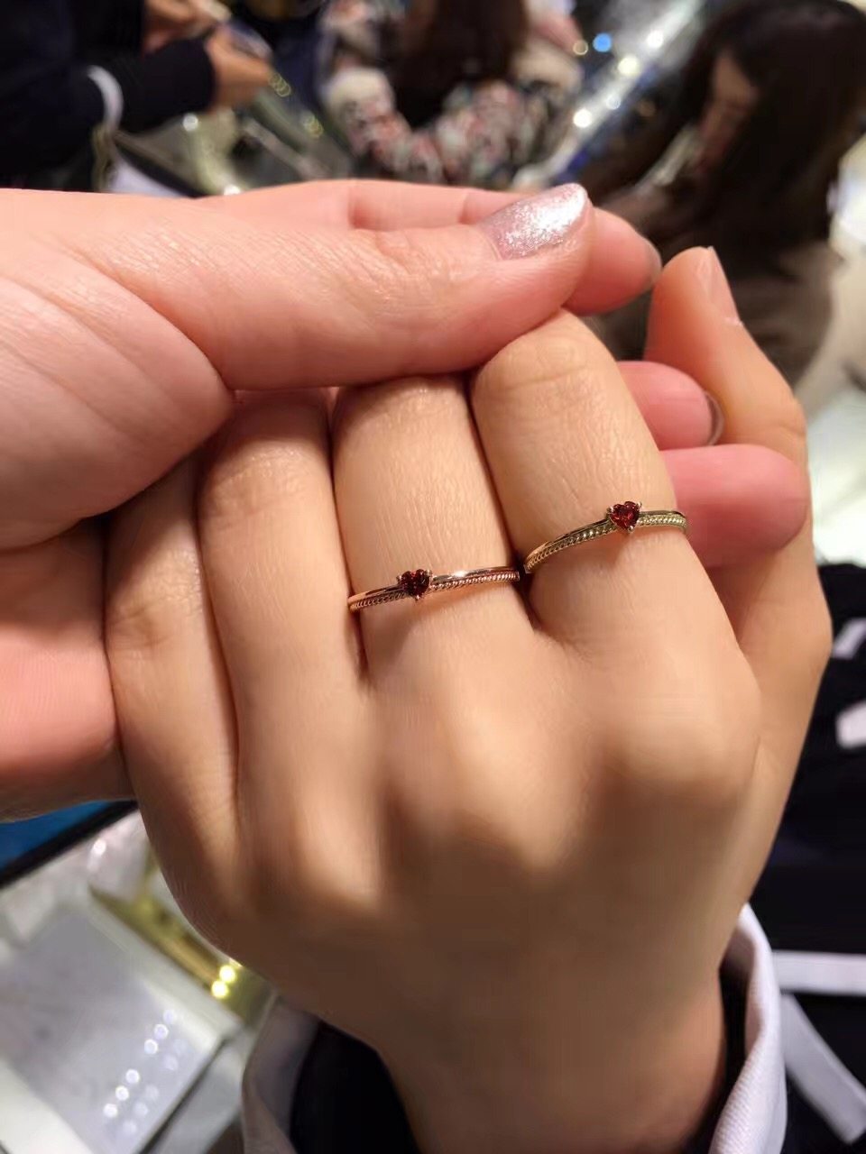 lloyd新款戒指桃心爱心诞生石锆石韩国戒指