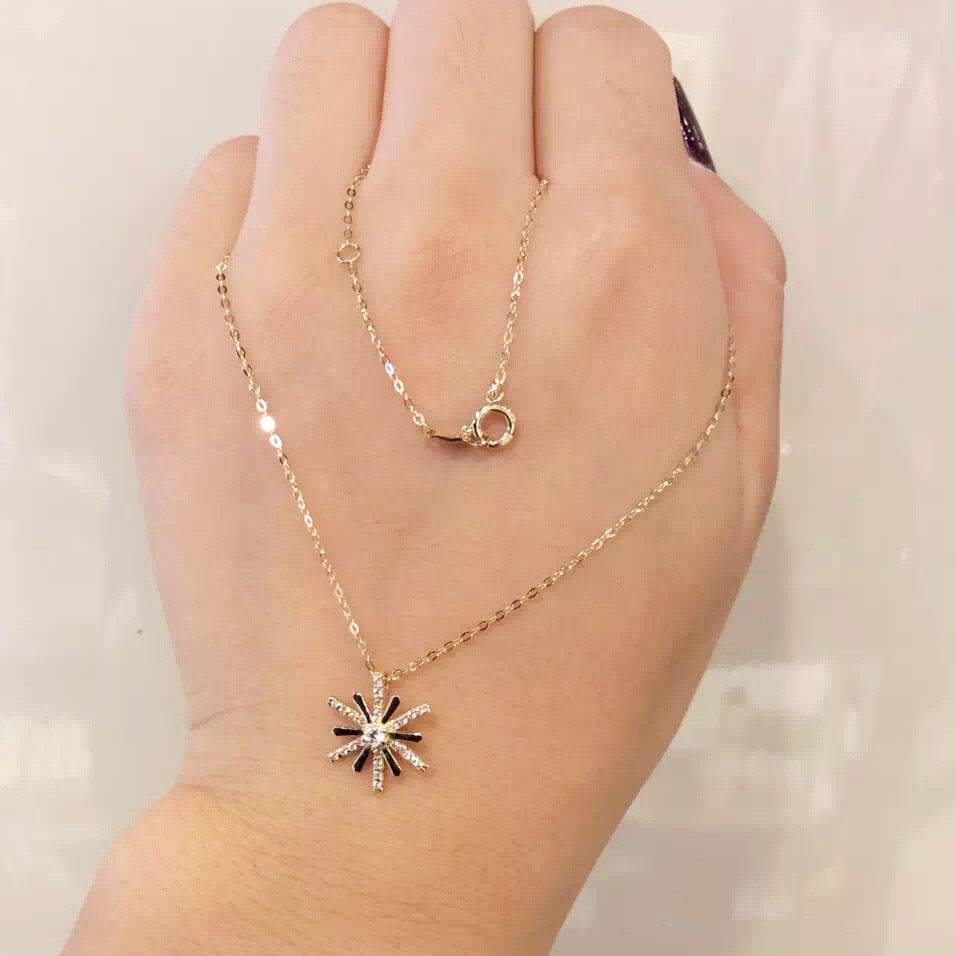 lloyd韩国专柜代购太阳后裔同款太阳花吊坠锁骨项链