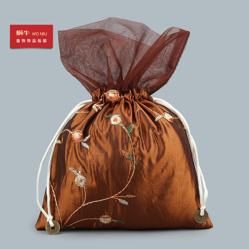 米白白色首饰礼品收纳丝绸布袋锦囊小锦袋饰品首饰袋