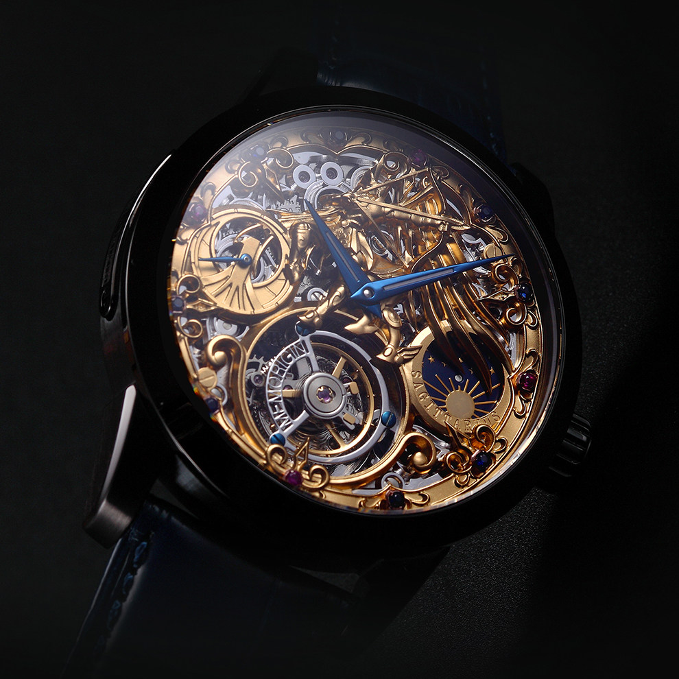 万希泉 陀飞轮手表 圣斗士星矢 黄金十二宫射手座陀飞轮 限量腕表