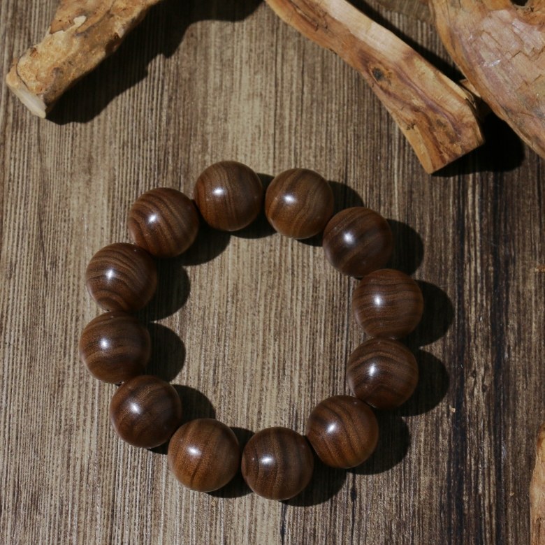 老山檀香香木佛珠印度20mm12颗肉高油沉手串手串