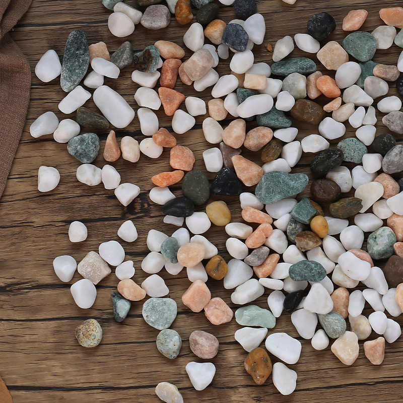小石子彩色家装石头鱼缸装饰混色玻璃珠造景景石造景