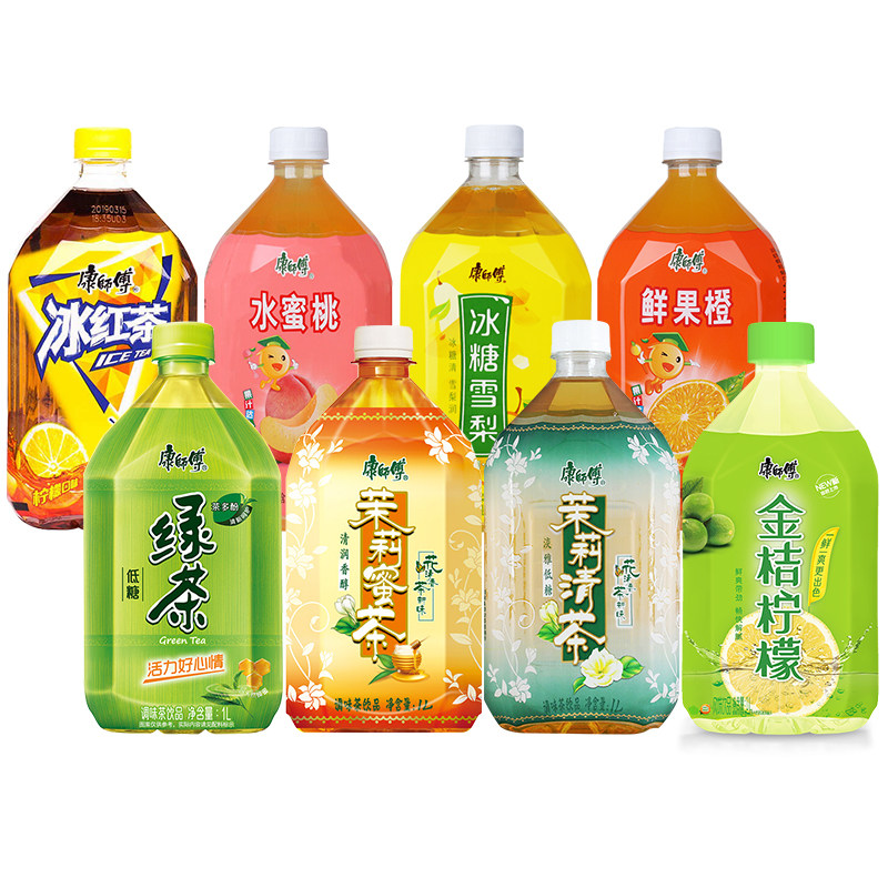 康师傅茶饮料1l规格冰红茶冰糖雪梨水蜜桃鲜果夏日含乳饮料
