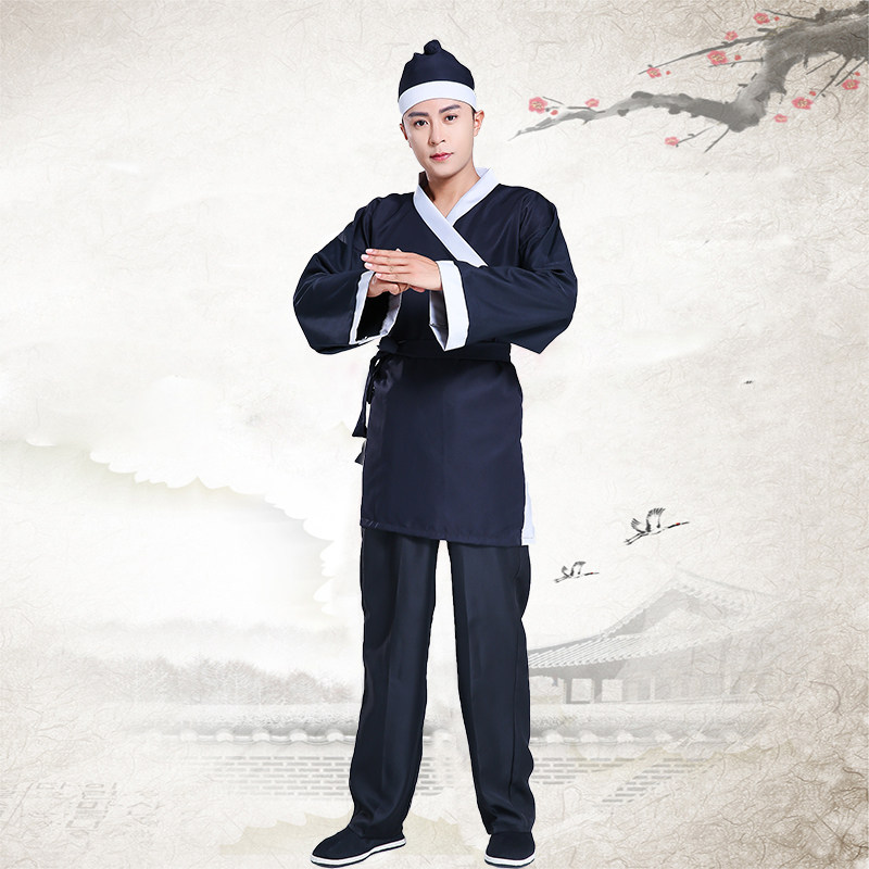 古装演出服汉服店小二表演道具仆人杂役服装古代儿童演出服