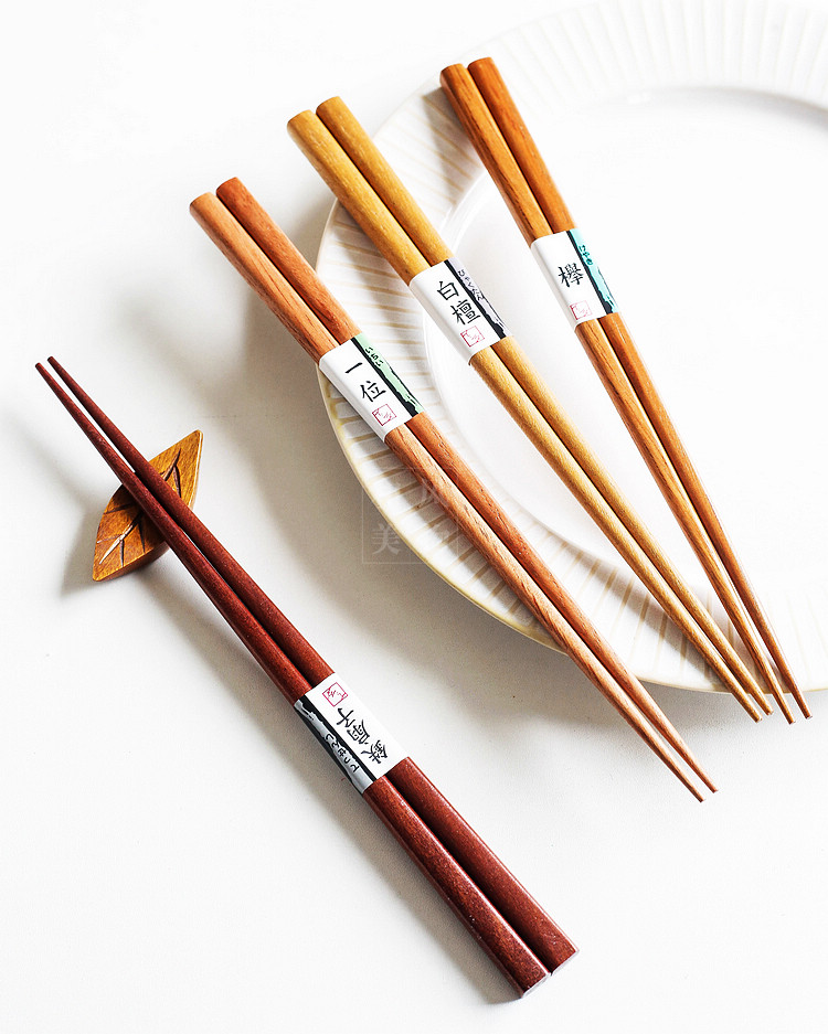 筷子无漆无蜡日本进口5双装天天然实木家用筷子
