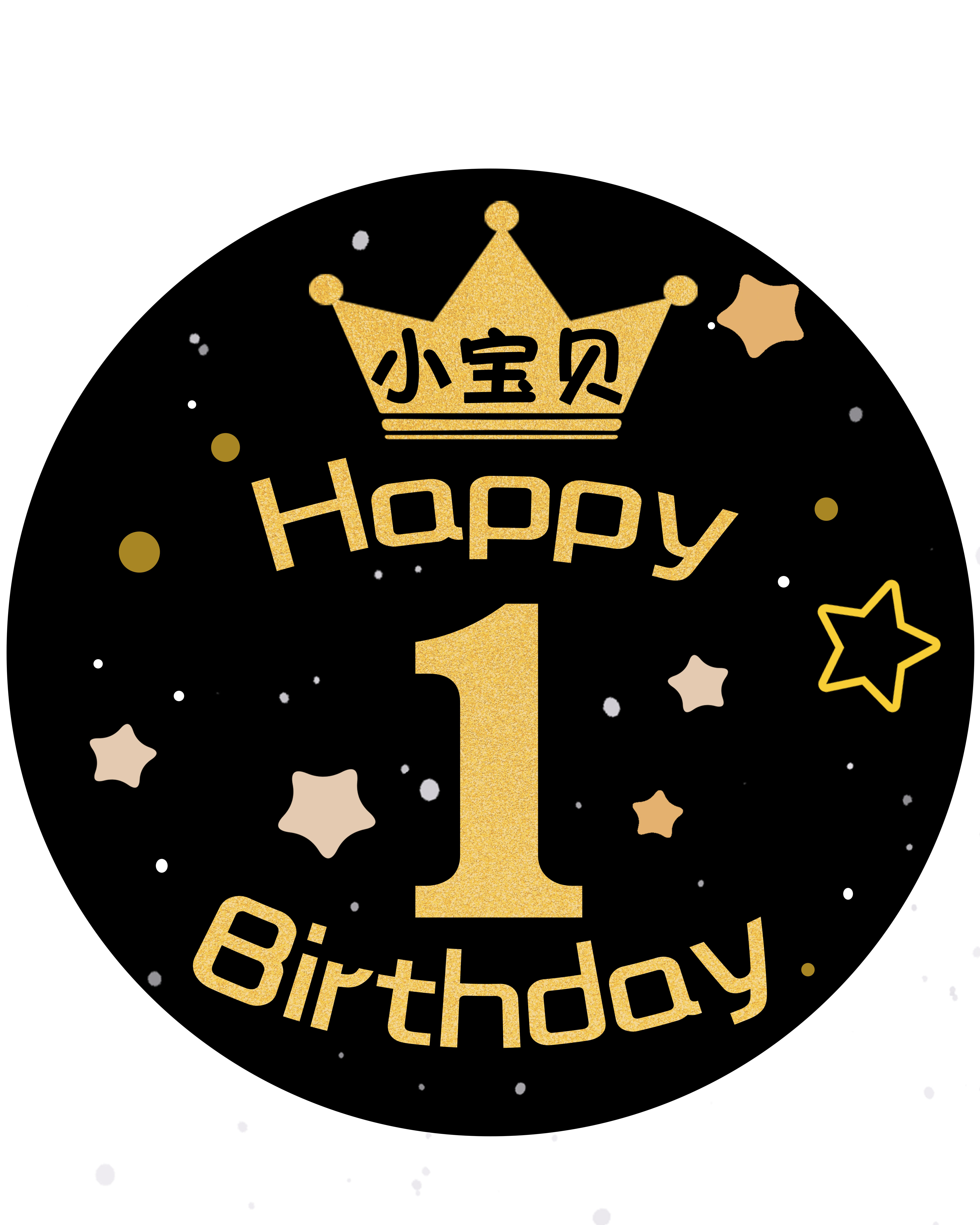圆形海报定制100天30天1周岁百天满月酒生日派对背景墙装饰布置