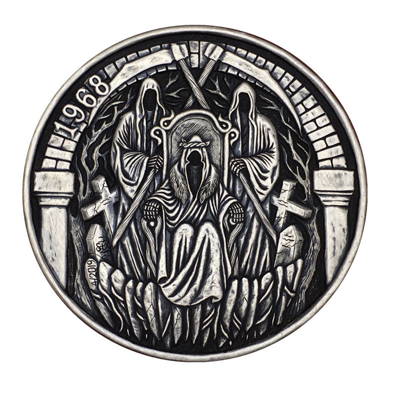 权利的游戏千面之神"凡人皆有一死"硬币复古艺术朋克吊坠项链欧 - 二