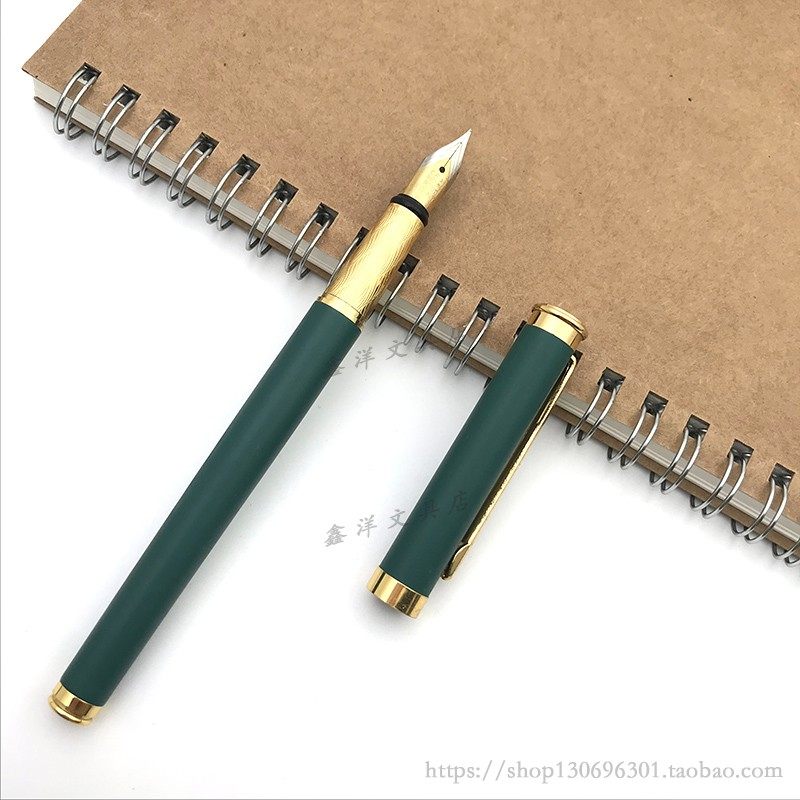 热销皇冠钢笔金属笔杆金刻笔收藏双色中细明尖钢笔