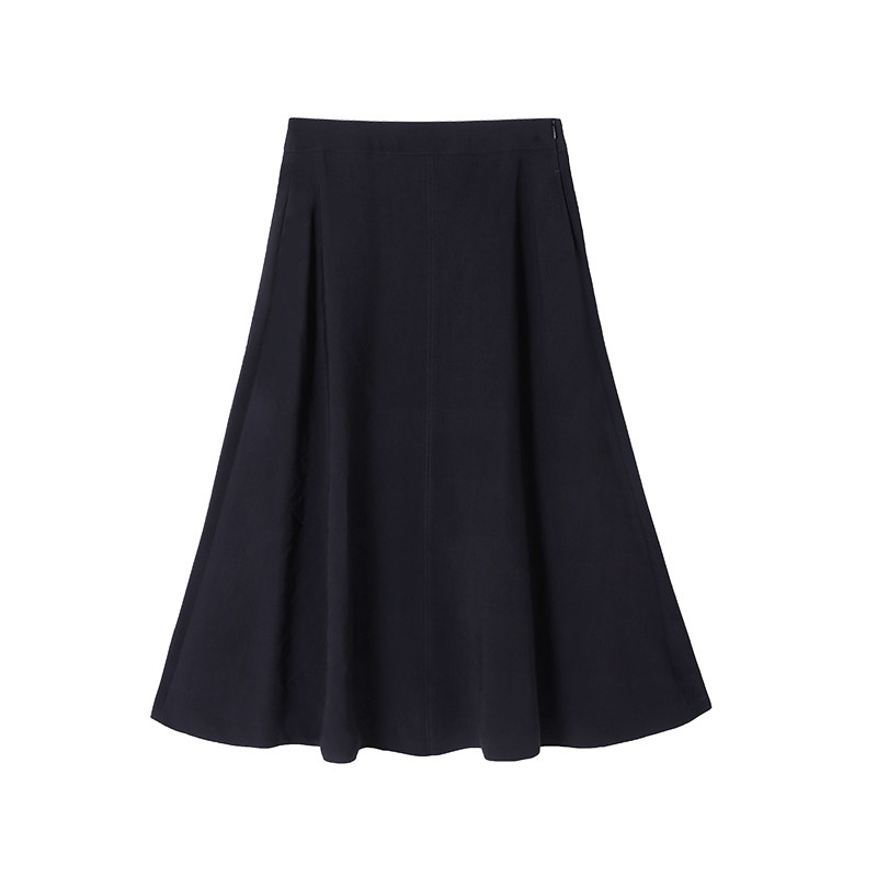 marcopolo2021秋装新款女士a字裙中长款纯色半身裙垂感显瘦遮胯