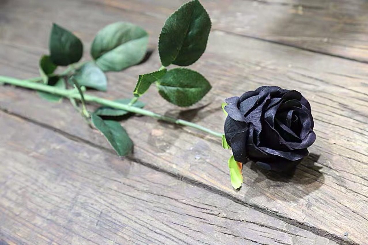 仿真黑色玫瑰花暗黑风格写真拍照摄影道具哥特式其他