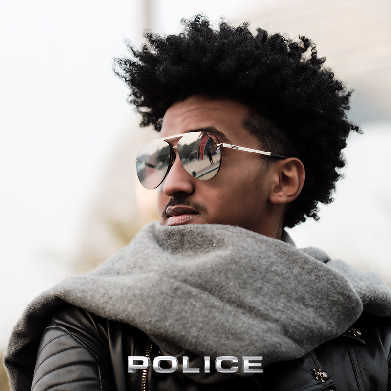 眼镜意大利police圆脸飞行员墨镜男潮蛤蟆镜复古太阳太阳眼镜