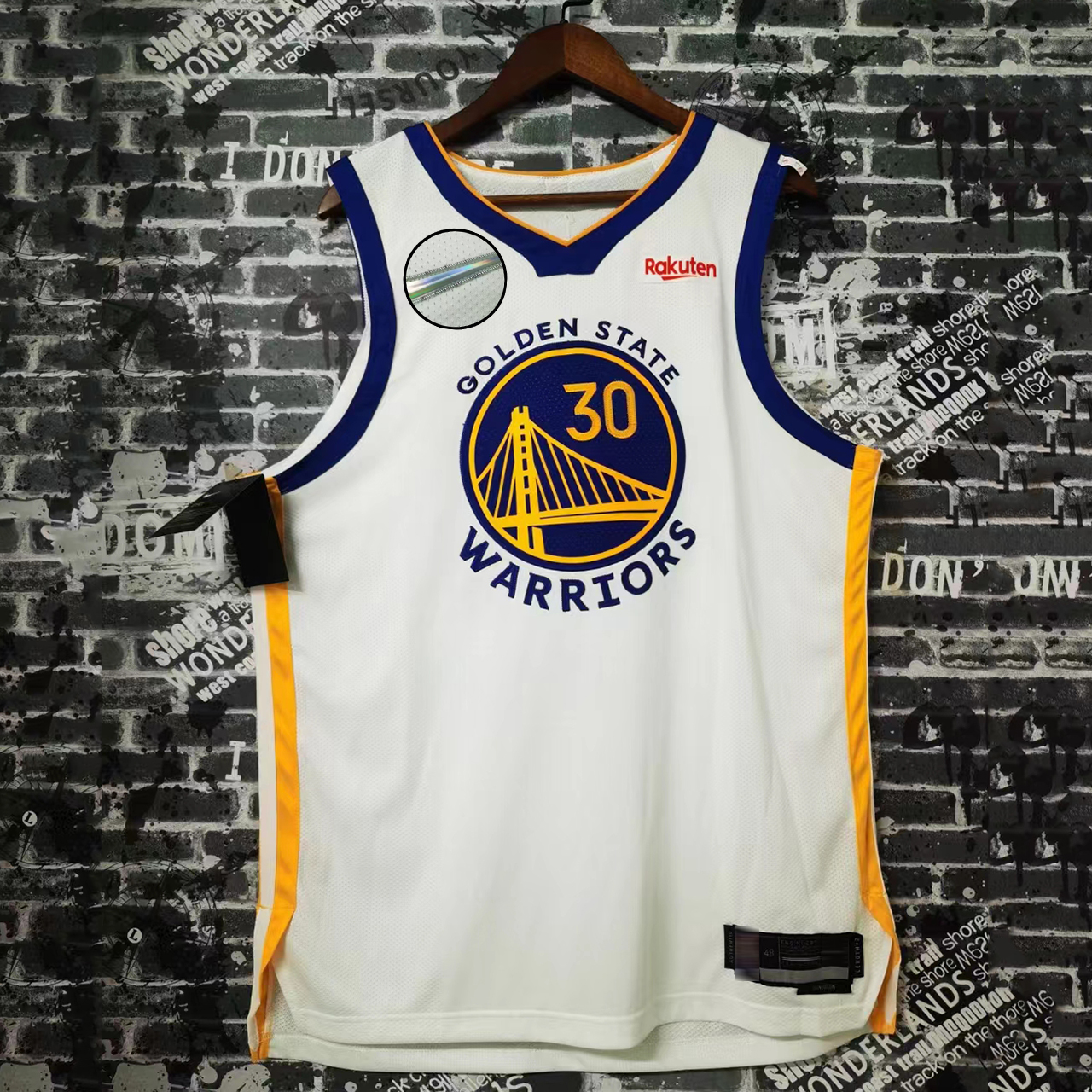 2023赛季30号库里球衣curry刺绣au球员城市篮球服