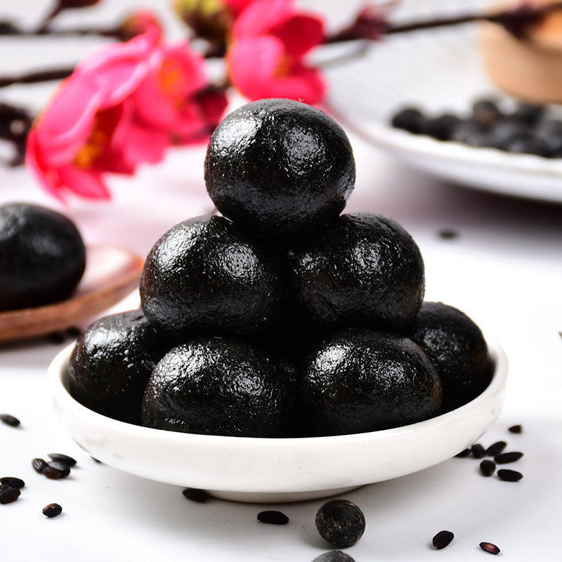 正品黑芝麻丸纯手工九蒸九晒防脱生黑亮发即食五谷芝麻丸子10丸装