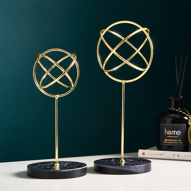 北欧轻奢高档现代艺术桌面摆件金属铁艺立体几何工艺品摆件