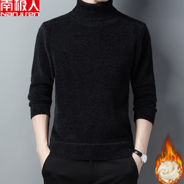 Antarctic people in autumn and winter plus velvet thick turtleneck sweater jacket men's warm bottoming sweater sweater men Antarctic people in autumn and winter plus velvet thick turtleneck sweater jacket men's warm bottoming sweater sweater men