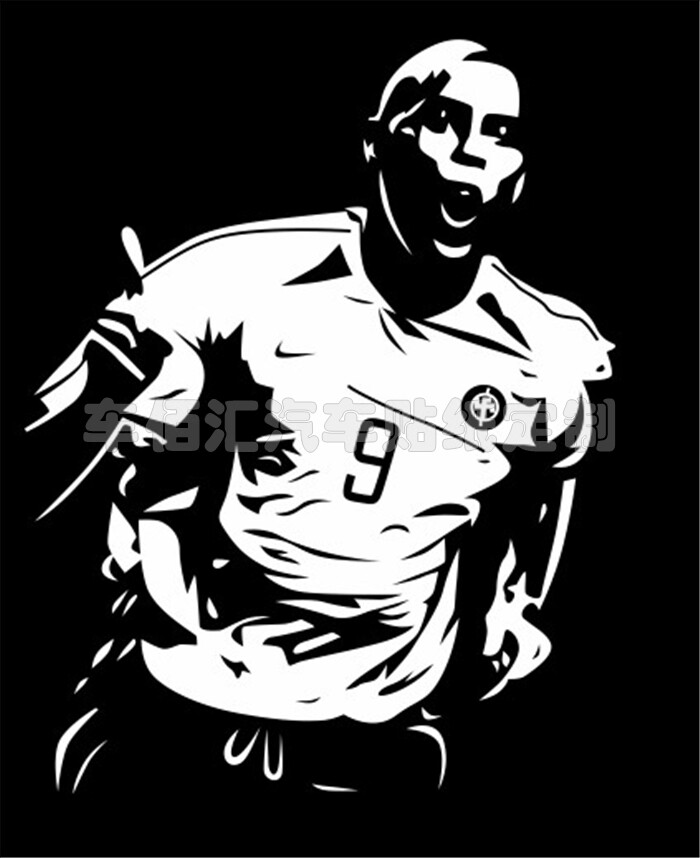 车身贴纸反光车贴 国际米兰 罗纳尔多背影 大罗镂空彩色 进球彩色