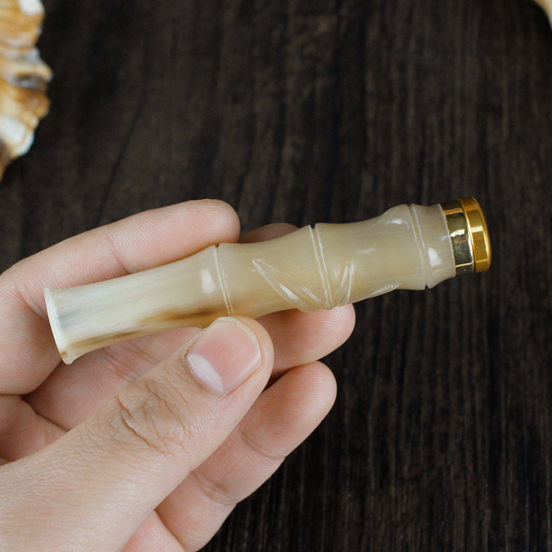 牛角烟嘴双重过滤清洗拉杆长芯循环使用吸烟烟嘴