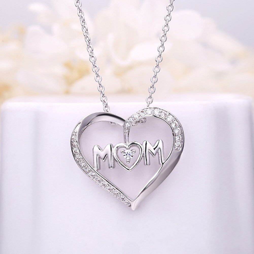 心形简约水钻妈妈mom吊坠母亲节礼物项链项链