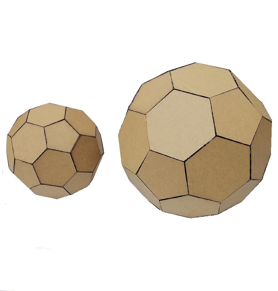 谷乐品等边五角形六角形瓦楞瓦楞纸纸板足球手工手工制白模填色
