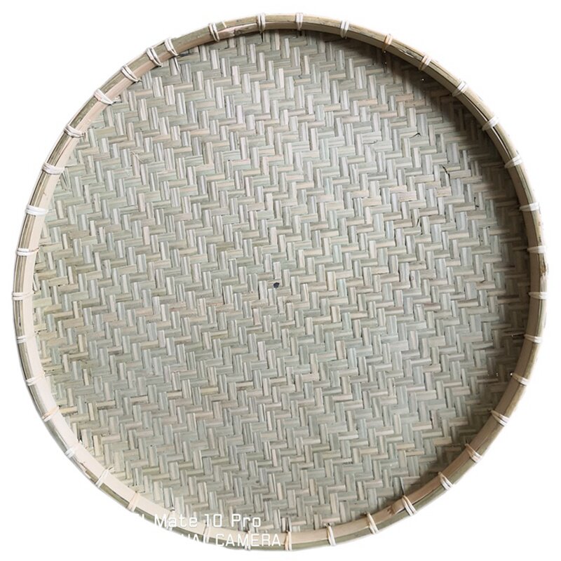 簸箕筛子无孔竹编编制品竹匾晒干货大号平底竹编